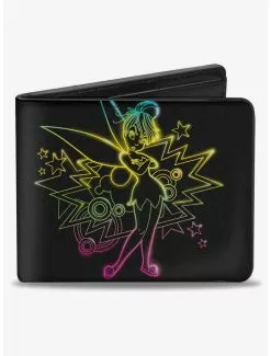 Disney Tinker Bell Sassy Pose Multi Neon Bifold Wallet