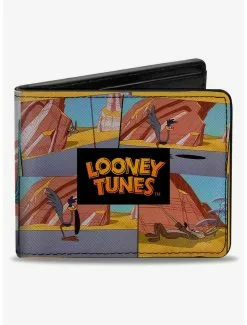 Looney Tunes Wile E Coyote And Road Runner Scene Blocks Bifold Wallet