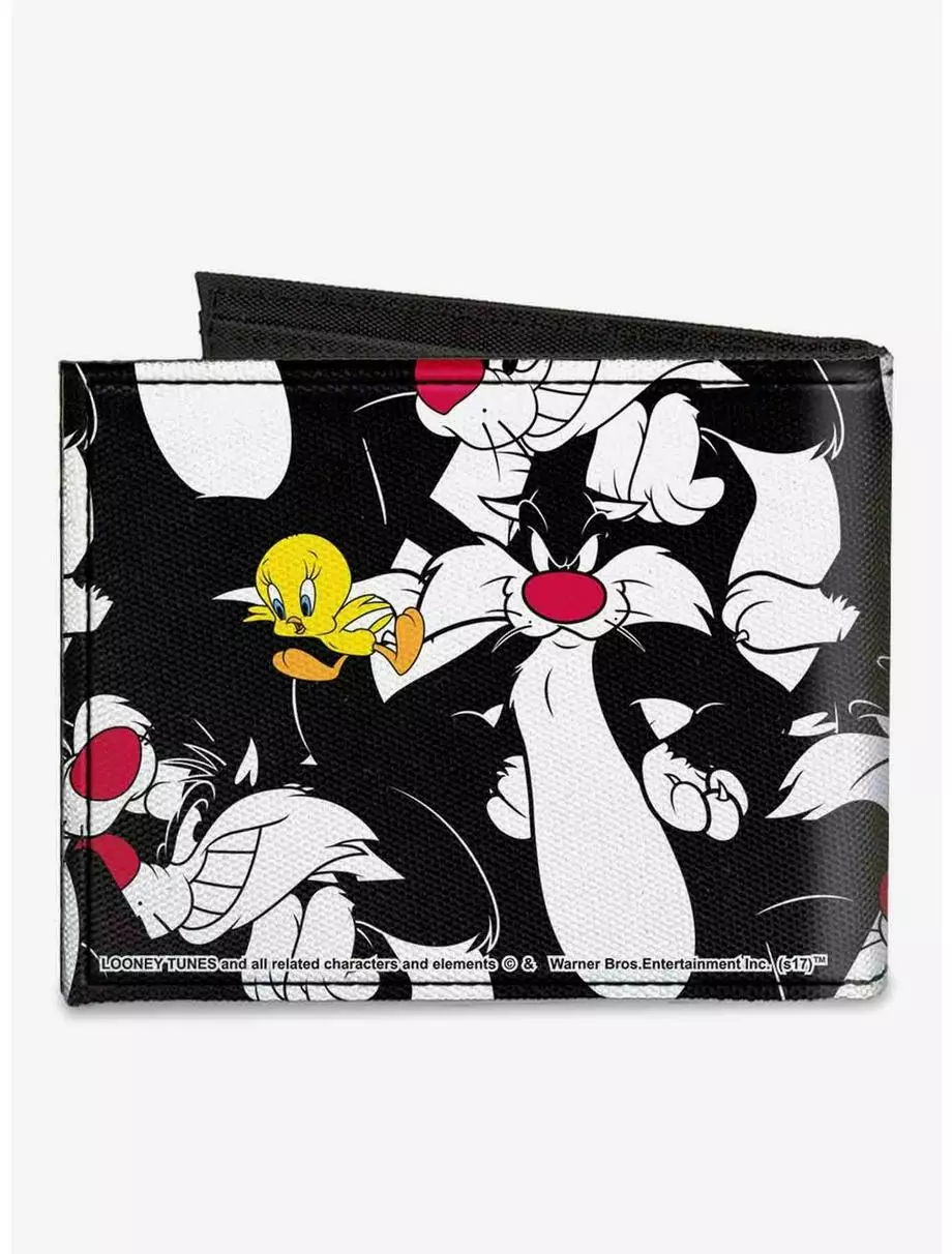 Looney Tunes Sylvester And Tweety Poses Scattered Canvas Bifold Wallet 4 Looney Tunes Sylvester And Tweety Poses Scattered Canvas Bifold Wallet - Image 2