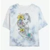 Disney Tangled Rapunzel Sketch Tie-Dye Girls Crop T-Shirt -Studio Ghibli Store 20223838 hi