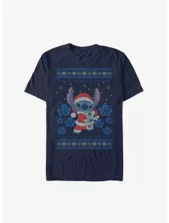 Disney Lilo & Stitch Santa Stitch And Scrump Ugly Christmas Extra Soft T-Shirt