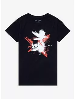 Raven Skull Boyfriend Fit Girls T-Shirt