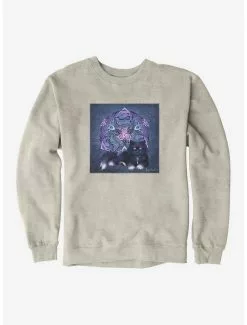 Celtic Black Fluffy Cat Sweatshirt By Brigid Ashwood