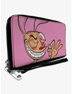 The Ren And Stimpy Show Ren Winking Pose Close Up Zip Around Wallet