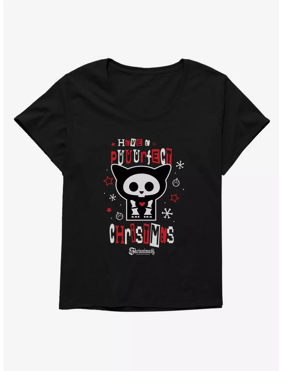 Skelanimals Have A Puuurfect Christmas Girls T-Shirt Plus Size 3 Skelanimals Have A Puuurfect Christmas Girls T-Shirt Plus Size