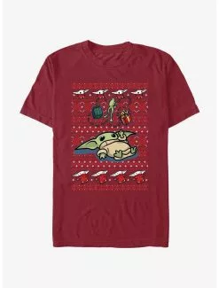Star Wars The Mandalorian Grogu Gifts Ugly Christmas T-Shirt