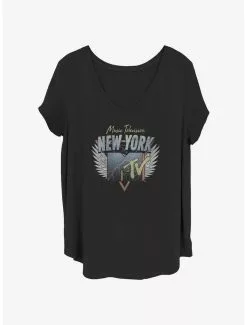 MTV Lightning Wings Logo Girls T-Shirt Plus Size