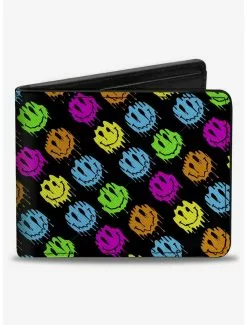 Smiley Faces Melted Mini Repeat Angle Bifold Wallet