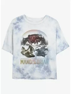 Star Wars The Mandalorian The Living Waters In The Mines Of Mandalore Tie-Dye Girls Crop T-Shirt