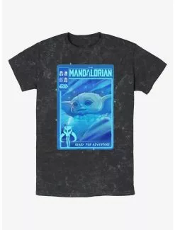 Star Wars The Mandalorian Grogu Ready For Adventure Poster Mineral Wash T-Shirt