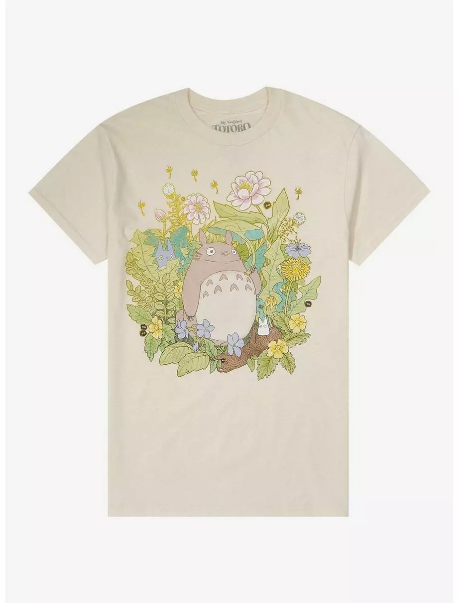 Studio Ghibli My Neighbor Totoro Forest Boyfriend Fit Girls T-Shirt 3 Studio Ghibli My Neighbor Totoro Forest Boyfriend Fit Girls T-Shirt